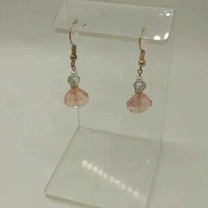 New Sterling Silver 18kt Coated Sterling Silver Pearl & Czech Crystal Earrings..